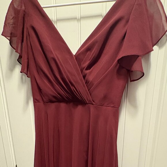 David's Bridal Bridesmaid Dress - STYLE: #YSF20065 - Color: Wine - Size 2 - Picture 1 of 7